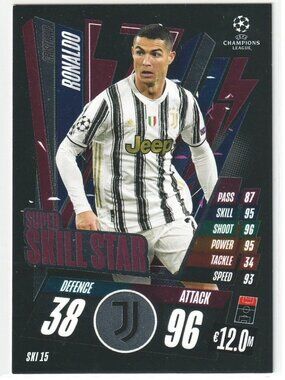 3for$99 CRISTIANO RONALDO 2020-21 Match Attax Super Skill Stars Juventus #SKI 15